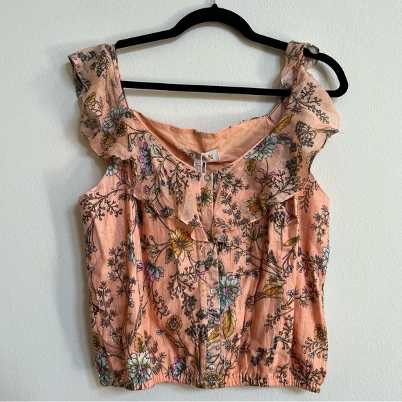 dolan Tops - Anthropologie Dolan Orange Floral Top M NWT